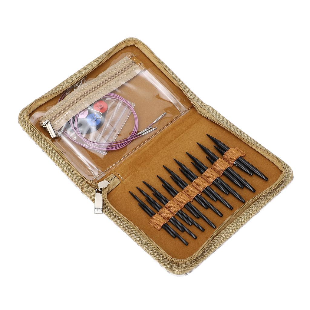 Circular Knitting Needle Set Interchangeable Needles Set with Storage Bag for Crafting Weaving Proje