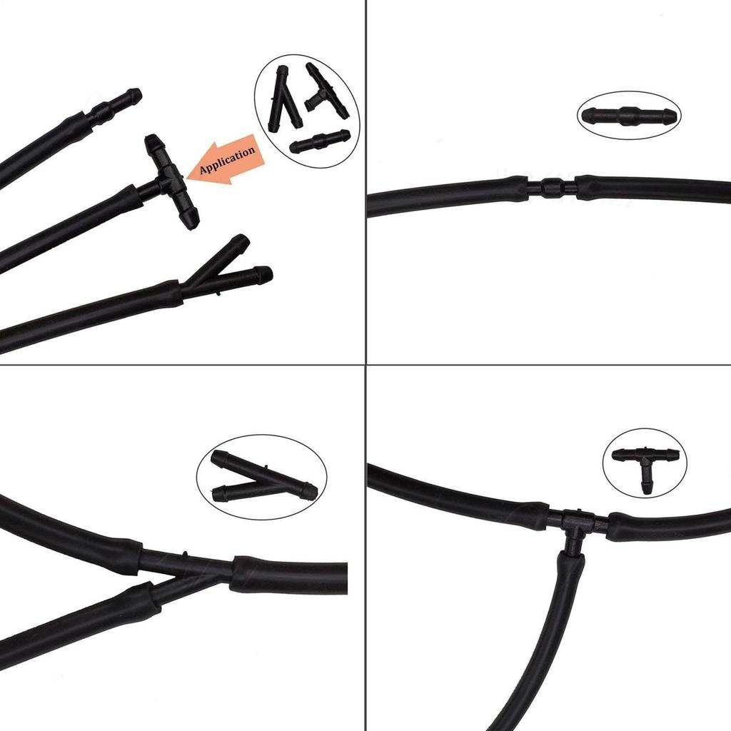 Комплект шланга омывателя лобового стекла, Замена соединителя форсунки омывателя - Комплект для ремонта шланга стеклоочистителя с