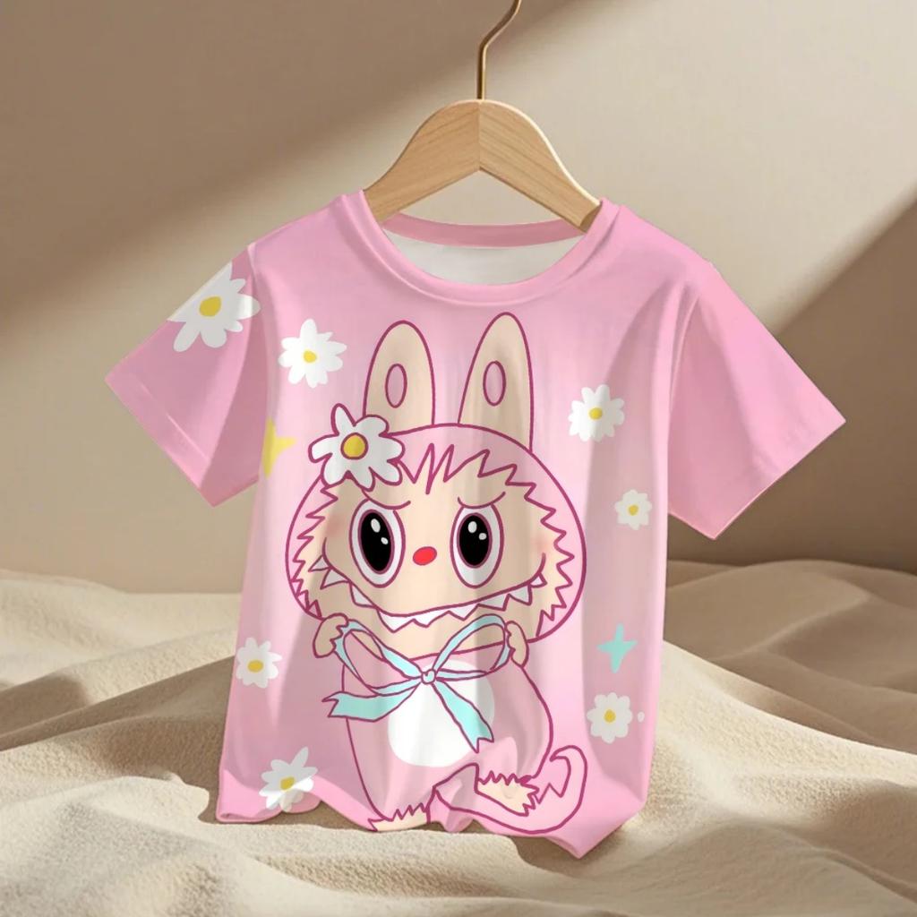 Summer Labubu Anime Funny 3D Print Kids T-Shirts Cartoon Streetwear Boy Girls Child Clothing Cool Tops