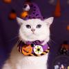 Clothes Halloween Cat Headgear Pumpkin Cat Woven Hat Bib Halloween Pets Costumes  For Dog Rabbit