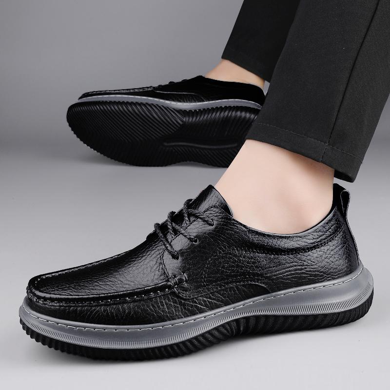 Fashion Walk Мужские оксфорды Британский стиль Мужская натуральная кожа Повседневная обувь Нескользящая шнуровка Формальная обувь Элегантная мужская обувь