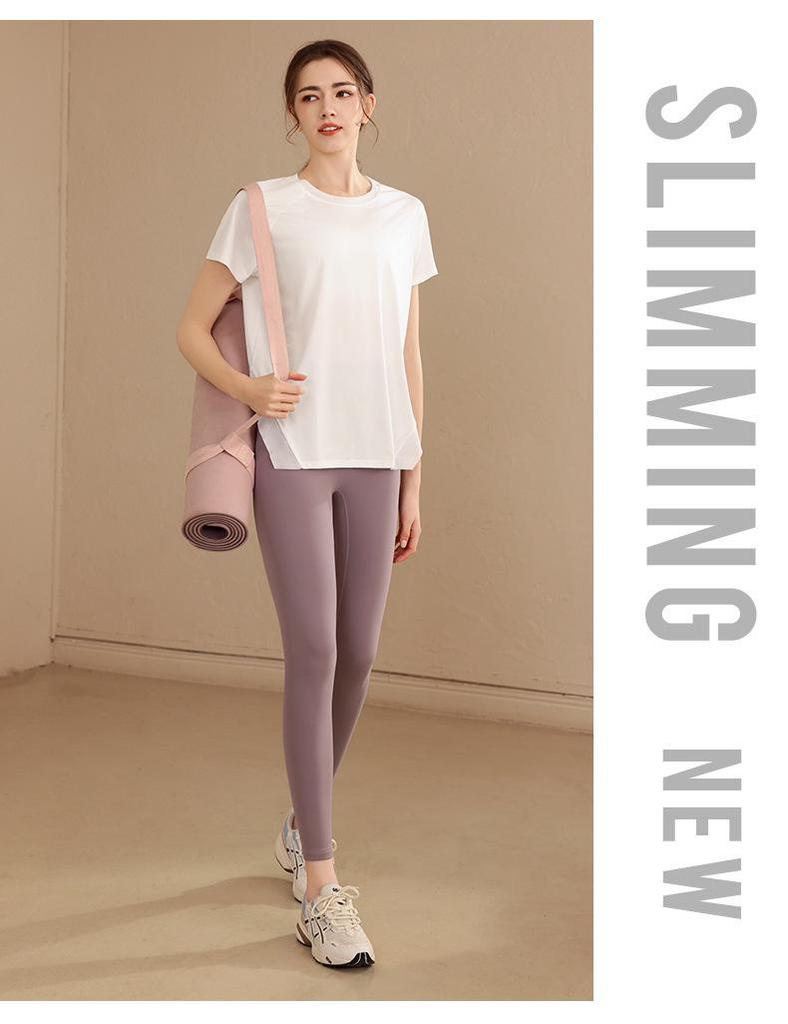 Женские быстросохнущие футболки для йоги с коротким рукавом - дышащие повседневные топы для фитнеса