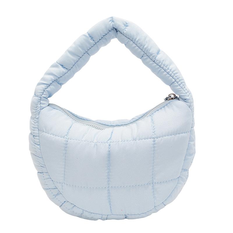 Korean Niche Fashionable Pleated Cloud Bag Female Foreign Style Solid Color Personalized Hand Carry Cotton Clothes Bag