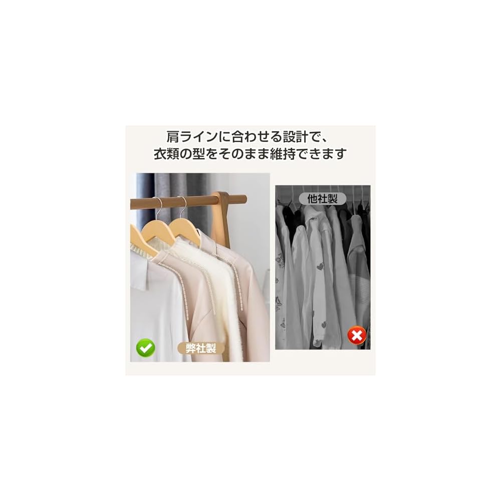 MIGABER Premium Wooden Hangers, Set of 20, Suit Hangers, Prevents Clothes from Losing Shape, Leaves