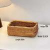 Hand-Woven Natural Rattan Storage Basket for Cosmetics and Desktop Organizing with a Retro High-End Feel
