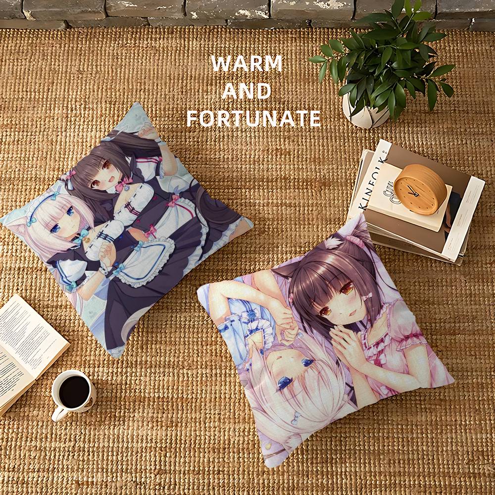 Anime Nekopara Pillow Gift Home Office Decoration Bedroom Sofa Car Cushion Cover Case 45X45