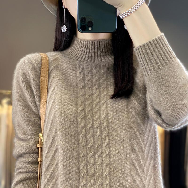 Женский кашемировый свитер Qinghe кашемир 30% кашемир 70% шерсть теплый и модный универсальный осенне-зимний