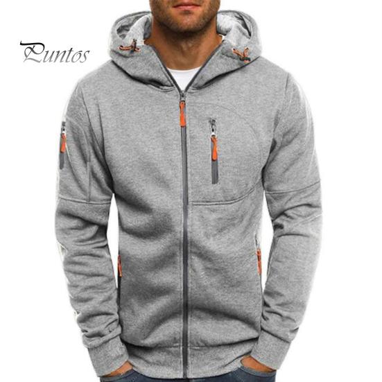 Мужская толстовка с капюшоном для фитнеса на весну и осень с карманами на молнии, кардиган на молнии, плотное однотонное повседневное пальто с эластичными манжетами и подолом, куртка для путешествий и работы