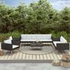 VidaXL Garden Furniture Set 5 Pcs with Cushions Wicker Resin Black