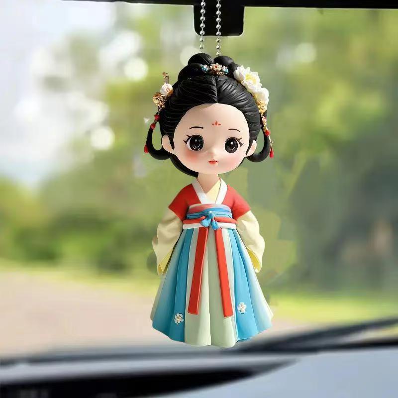 Creative Tang Feng Tang Palace Lady 2d Acrylic Keychain Car Backpack Pendant Pendant Cute Antique Decoration