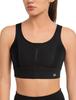 Yvette Sports High Open Integrated Plus Black Women's Bra, Support, Front, Lace, Mesh, Moisture-Wicking, Quick-Drying, Cup, Wireless, Size, Running,