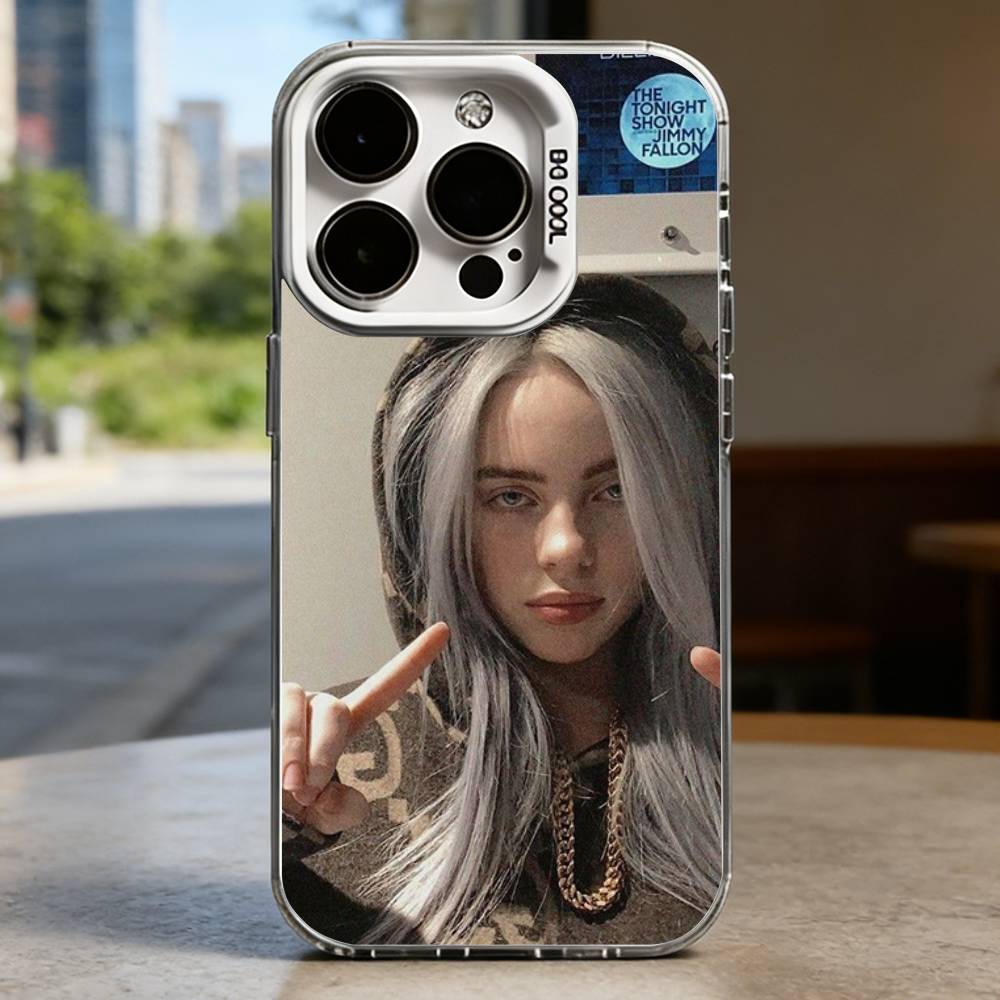 B-Billie E-Eilish Белый противоударный чехол для телефона для iPhone 16,15,14,13,12,11,Pro,XS,Max,Plus,Mini,SE