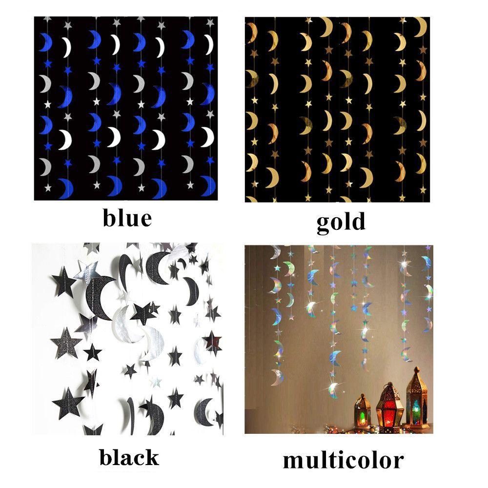 Звезды Луна Исламский Мусульманский Фестиваль Рамадан Баннер Ид Мубарак Декор Карим Украшение Мероприятие Вечеринка
