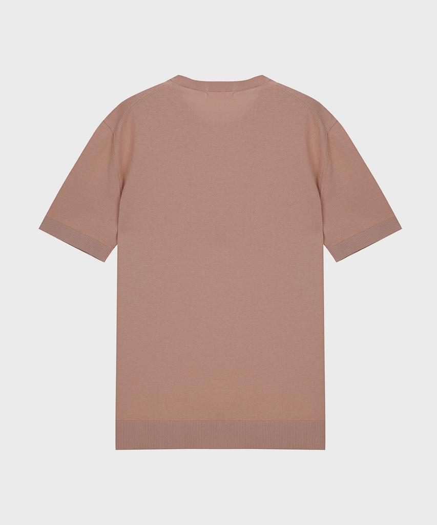 BASIC HOUSE Uni Cotton Round Neck Short Sleeve Knit Deep Pink Lwkt3101