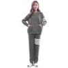 Room Wear Pajamas Tops Long Pants 2 Piece Set Iron [Luanna Jena] Women's (QW1445 Gray)