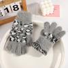 Touch Screen Warm Gloves Leopard Print Student Gloves Warm Skiing Gloves  Outdoor Cycling