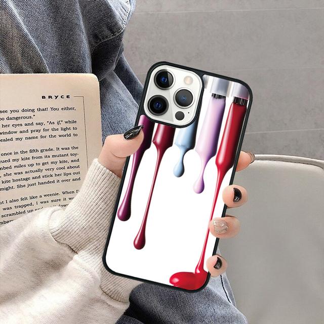 Чехол-коллаж с лаком для ногтей для iPhone 17 Air 16 16e 15 13 14 11 12 Pro Max Plus coque fundas Оболочка
