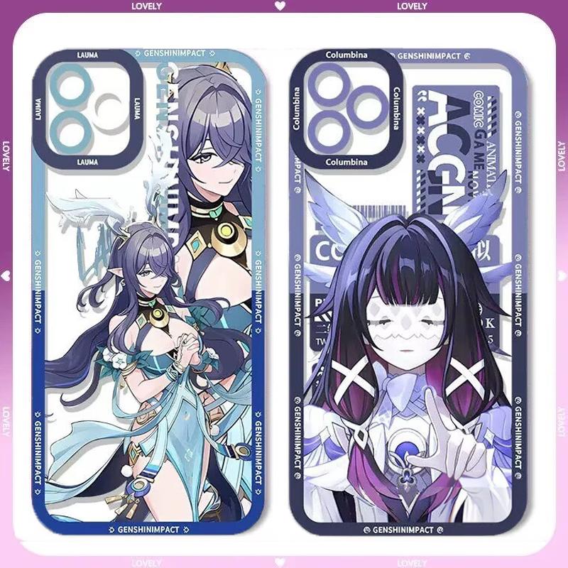 Чехол для телефона Genshin Impact Флинс Коломбина Варка Сандроне Для Samsung Galaxy A16 A15 A35 A05 A55 A54 A07 A06 A24 A14 A53 A52 A13