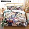 3D Anime Fairy Tail Bedding Set Bed Three-piece Set Duvet Cover Single Double Bed Queen Size Duvet Cover Set Adult Kid's Bedroom