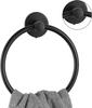 Wall Mounted Round Hand Towel Holder, Stainless Steel Matte Black Towel Ring, Bath Towel Holder Hangers for Bathroom, Kitchen