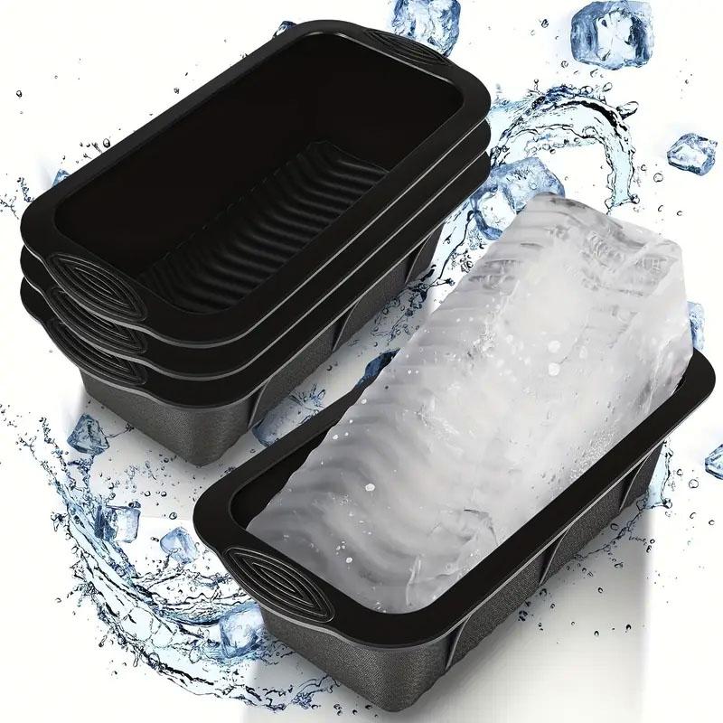 Очень большие формы для кубиков льда, 4 шт. больших форм для изготовления кубиков льда, ледяные кирпичи, многоразовый силиконовый поддон для больших кубиков льда