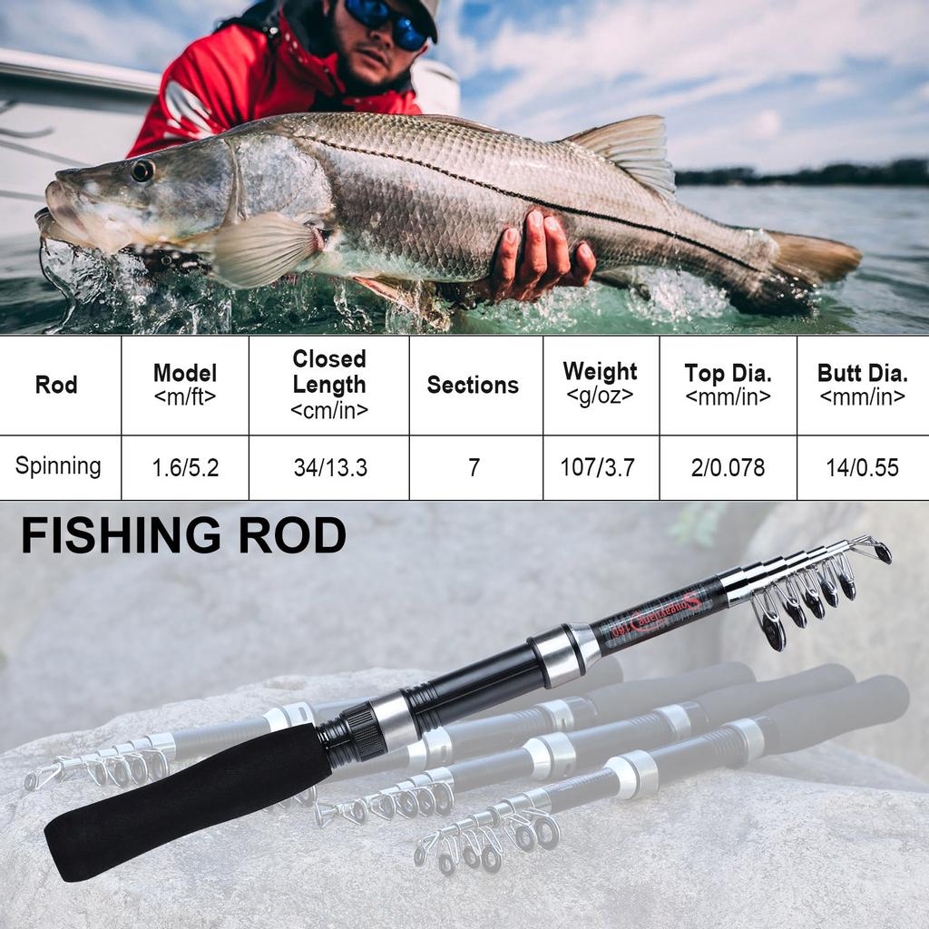 SOUGAYILANG Telescopic Carbon Fiber Fishing Rods Carp Boat Spinning Fishing Rod Poles Fishing Tackle Fishing Supplies