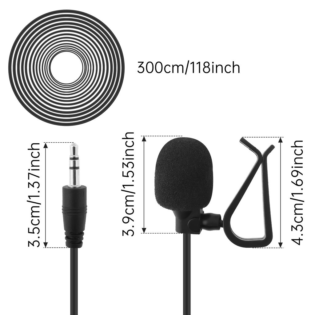 Проводной ПВХ 3,5 мм стерео разъем мини автомобильный микрофон внешний микрофон для ПК автомобильный DVD плеер радио аудио микрофон 3-полюсный адаптер 3 м длиной