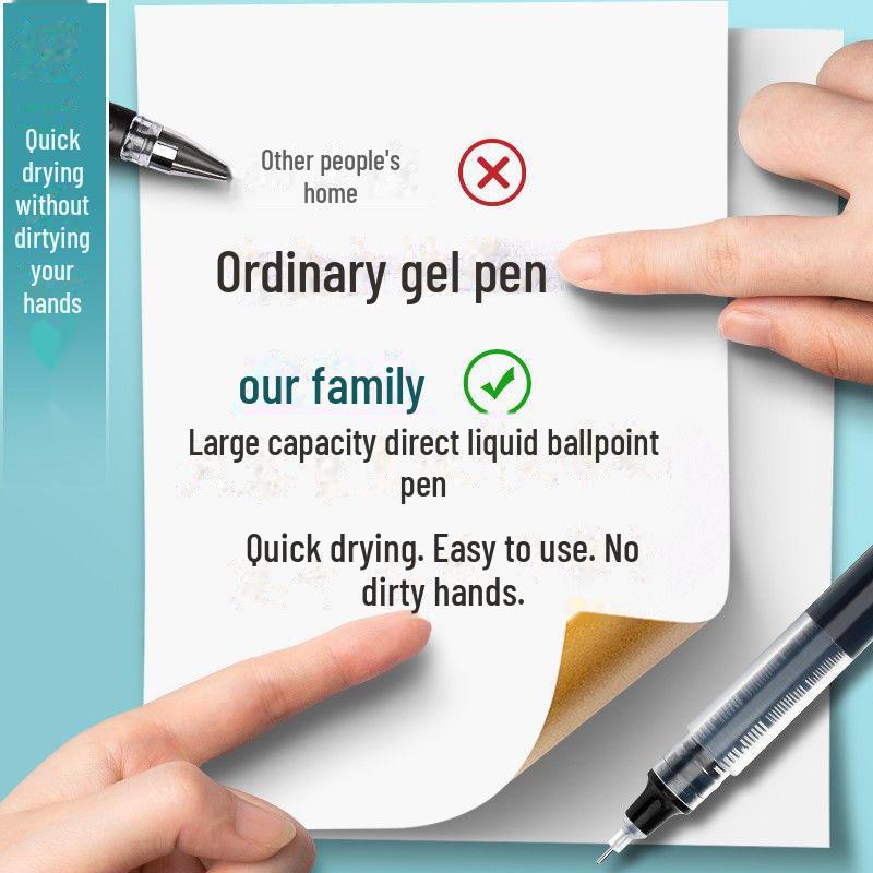 Шариковая ручка черного цвета с большой емкостью и быстрой сушкой - 0,5 мм для использования в офисе и учебе