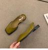 Модные Женские Лоферы с Квадратным Носом Мелкие Элегантные Женские Сандалии Модные Винтажные Вечерние Туфли Эластичная Резинка Женская Обувь Роскошные Zapatos