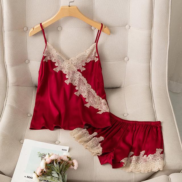 Пижамный комплект, одежда для отдыха, кружевной свадебный банный халат, шорты, костюм, сексуальная женская одежда для сна, летние атласные пижамы, домашняя одежда
