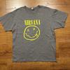 Винтажная футболка Nirvana Мужская L Серый Смайлик 1992 Anvil Курт Кобей Панк VTG