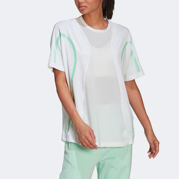 Adidas Круглый вырез дышащая тренировочная футболка с коротким рукавом женские топы белые HB6081