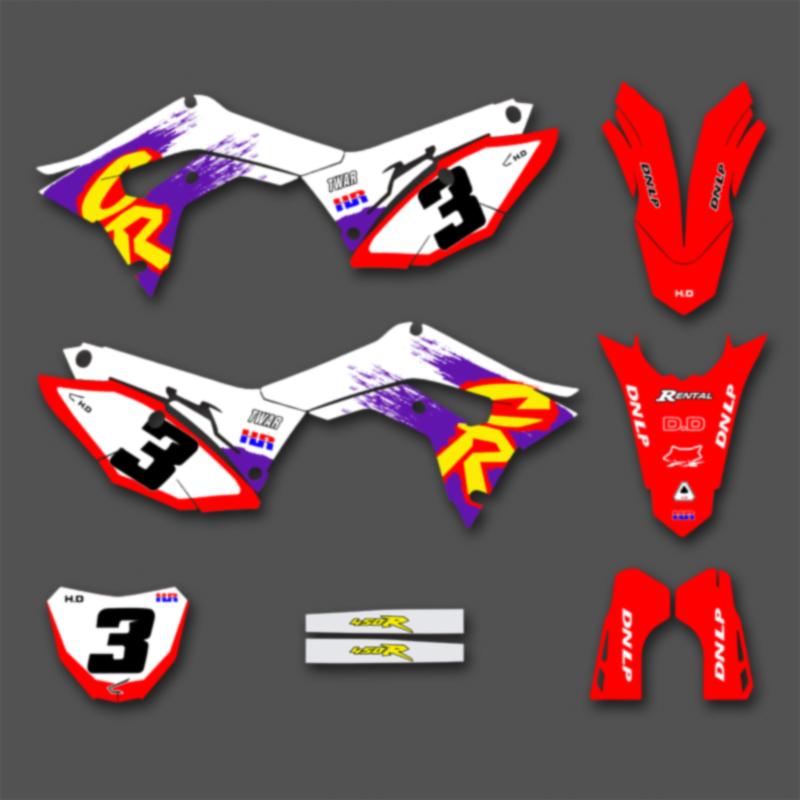 PowerZone Motorcycle Graphics Backgrounds Decals Stickers Kit For HONDA 2018 2019-2021 CRF250R 2017 2018 2018 2020 CRF450R
