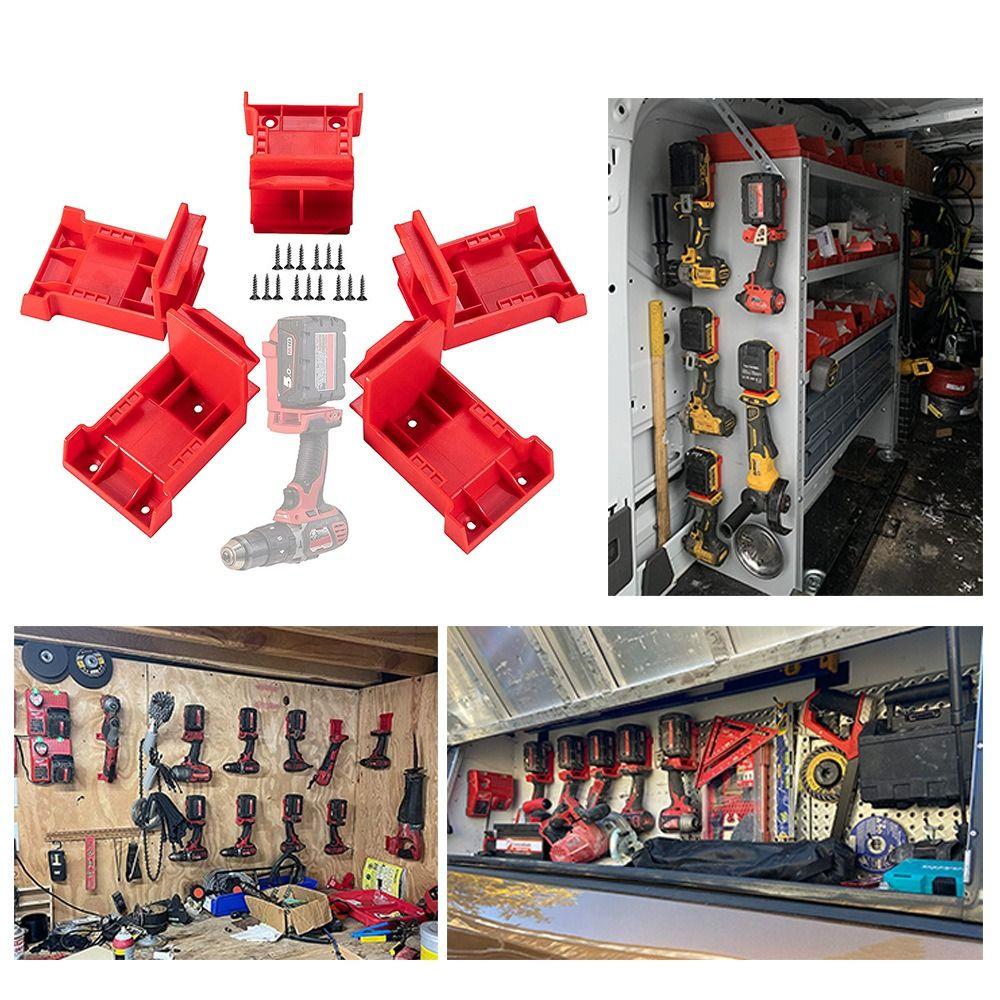 1/5PCS Mount Hanger Stand Power Tool Holders Dock Holder Battery Holder for Milwaukee M18 Battery