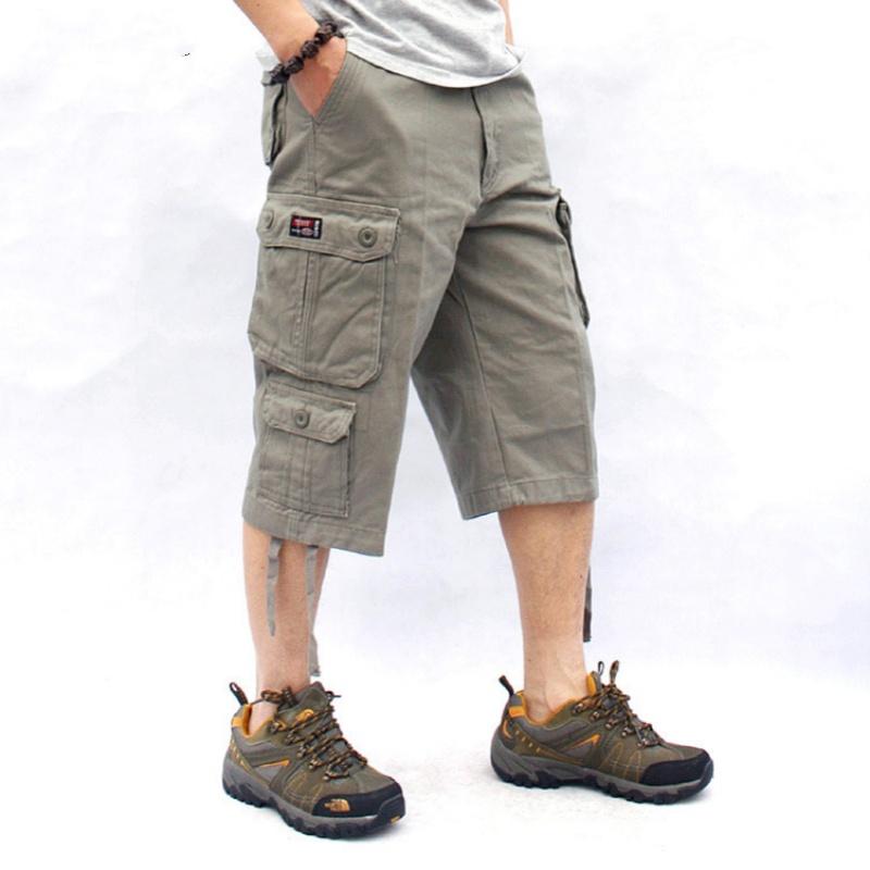 Мужские летние шорты, дышащие, большого размера, с несколькими карманами, рабочие шорты, повседневные, длинные шорты 7 Points