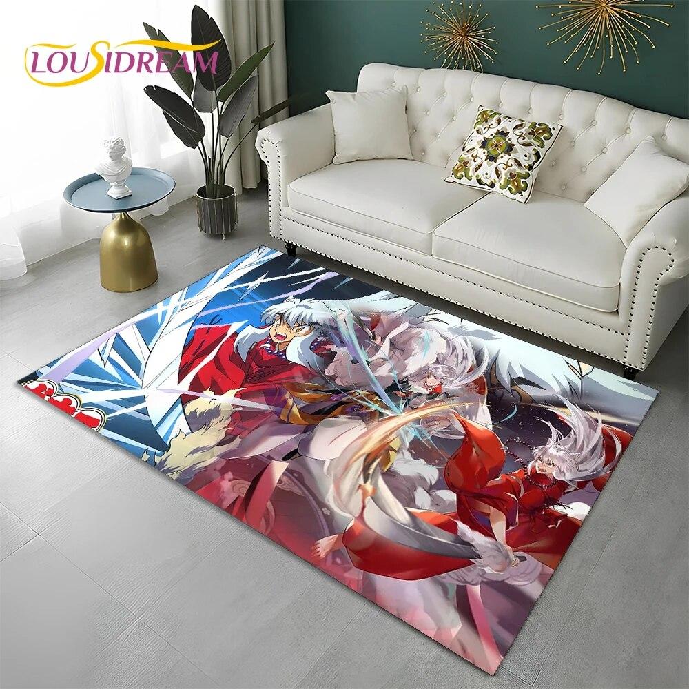 Классический мультяшный 3D ковер в стиле аниме Inuyasha, ковер для дома, гостиной, спальни, дивана, коврика, декор, детский коврик, нескользящий напольный коврик