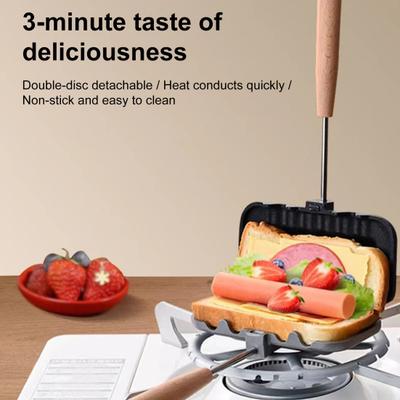 Горячий Сэндвич Мейкер Антипригарная Сковорода для Гриля Панини Алюминиевая Складная Сковорода для Приготовления Сырных Сэндвичей для Тостов Вафель Блинов Завтрака