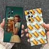 Смешной летний мягкий чехол-бабл с пивом для Samsung Galaxy S26 S25 Edge S24 Ultra S23 Plus S22 S21 FE S20 Черная задняя крышка