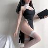 Соблазнительный костюм монахини для ролевых игр с кружевом