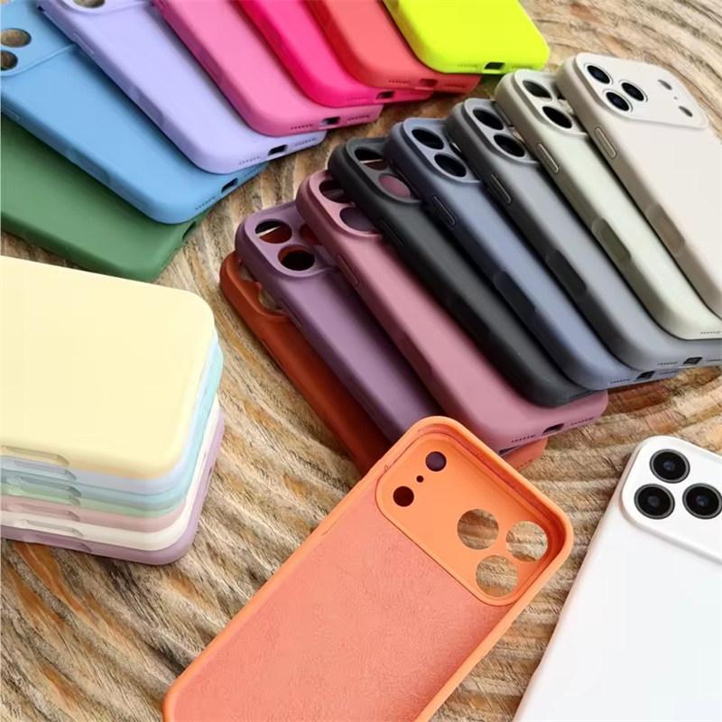 Высококачественный защитный чехол из жидкого силикона для iPhone 17 Air 16 15 14 13 12 11 Pro Max Plus 16E 17 Pro Max Защита камеры Матовый Мягкий чехол
