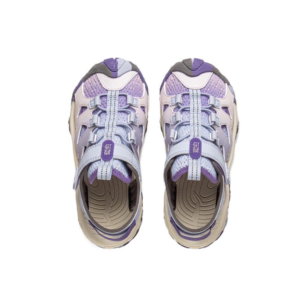 Li Ning Детские Уличные Мягкие Удобные Модные Универсальные Сандалии Детские сандалии Колокольчик-Фиолетовый Однотонный-Фиолетовый Светло-Розовый YKEV030-6