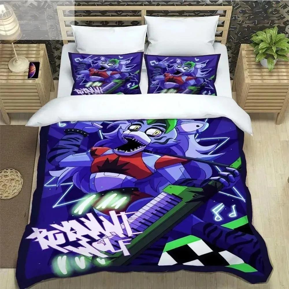 Cartoon F-Five N-Nights At F-Freddy Bedding Set, Home Duvet Cover and Pillowcase, Bedroom Decoration, Gift for Boys and Girls