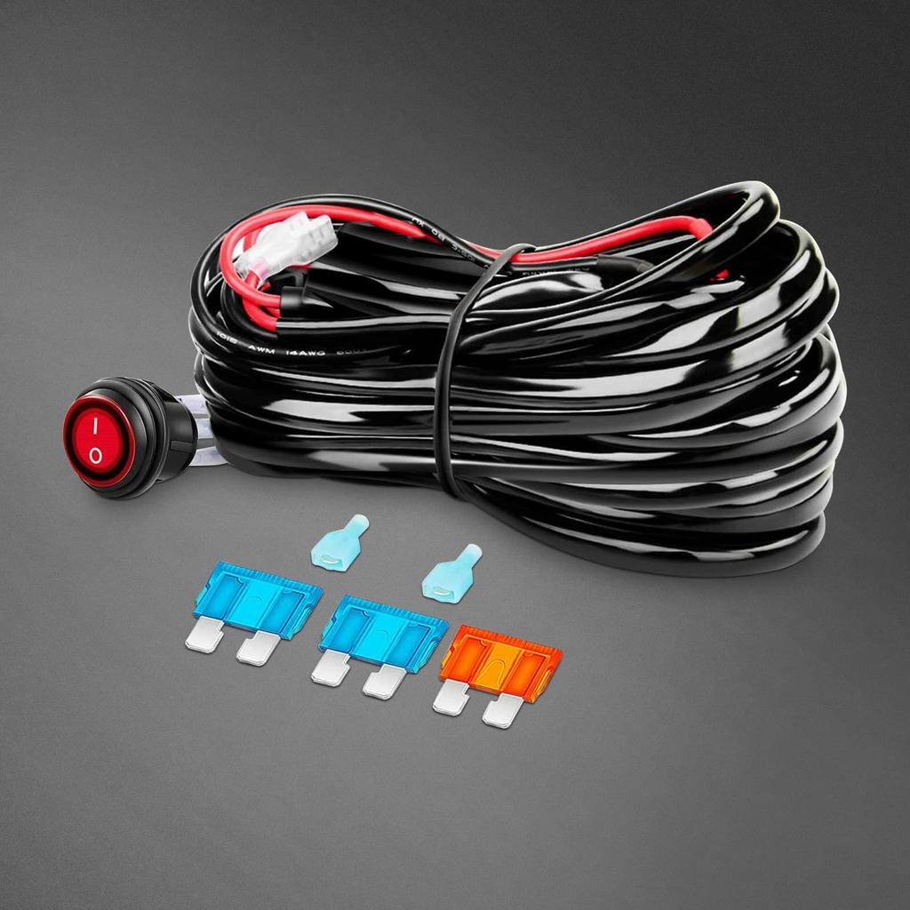 RIGIDON Автомобильный светодиодный рабочий фонарь 23 дюйма 58 см 324 Вт, совместимый с 12 В-24 В, IP67, водонепроницаемый, широкий/узкий угол, белый, релейный жгут с проводкой 12 В