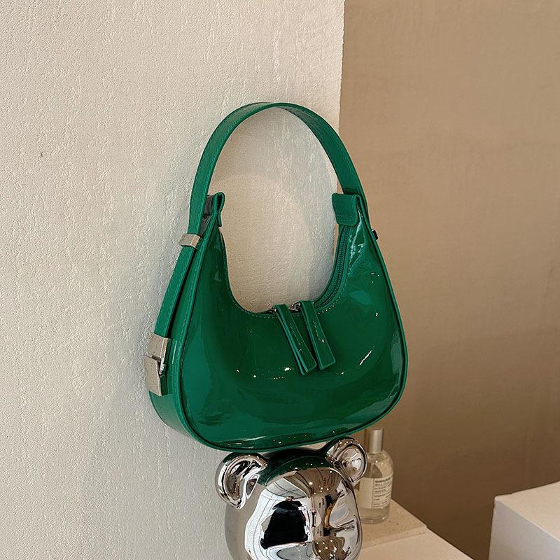 Популярные женские сумки весна и лето новые простые и модные глянцевые сумки через плечо сумки под мышкой сумки-полумесяцы