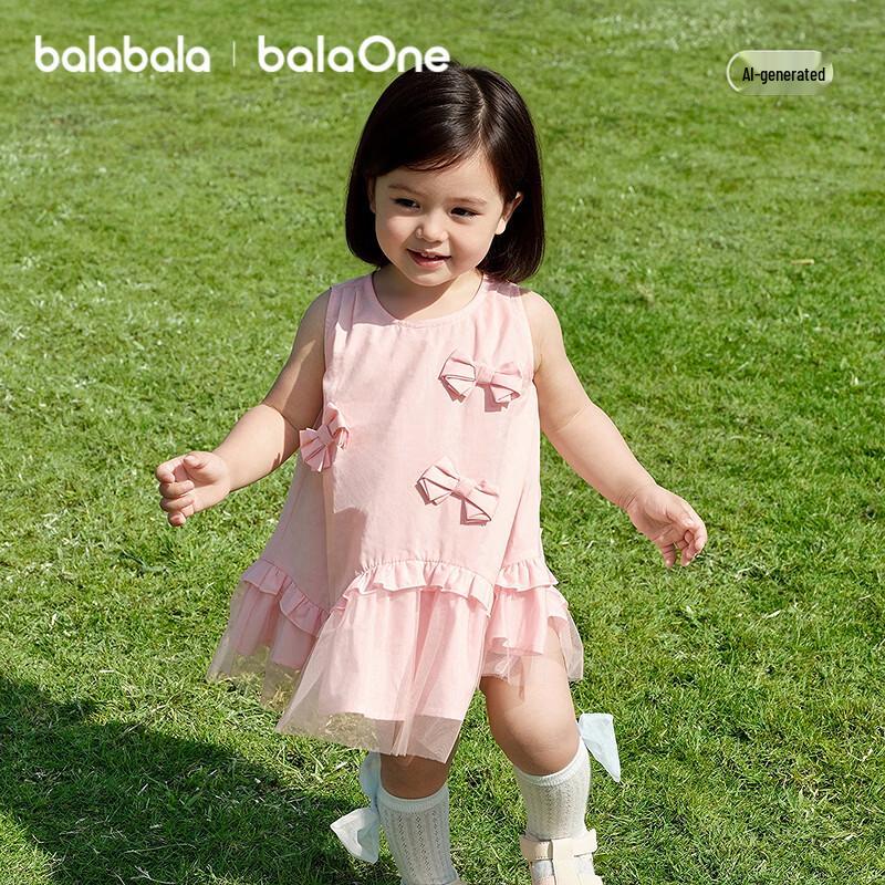 Balabala [balaOne] Baby Princess Bowknot Dress