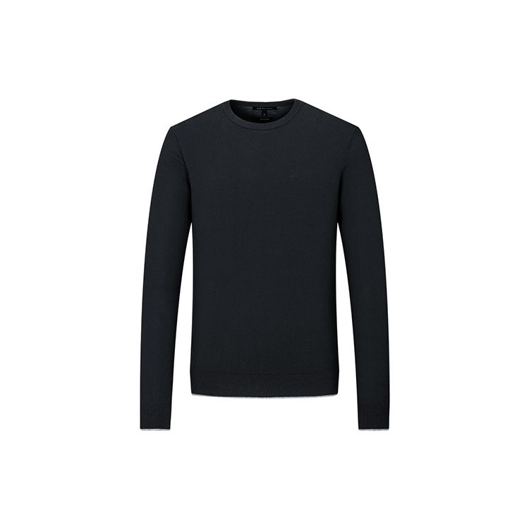 Armani Exchange Однотонный вязаный свитер с круглым вырезом Мужской свитер Черный 8NZM6A-ZM1HZ-1200