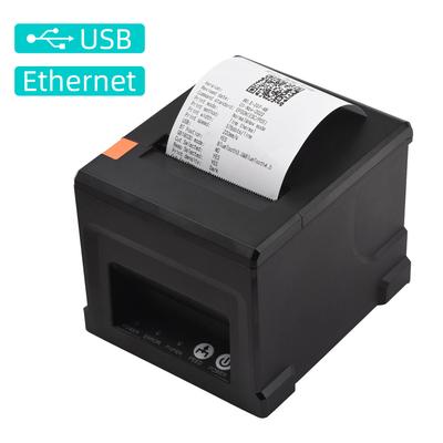 Чековый принтер USB + LAN, 80 мм, POS-принтер с автоматическим резаком, прямая термопечать на рабочем столе