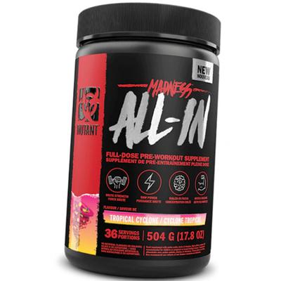 Предтрен с кофеином и креатином, Madness All-in, 504г Тропический (11100005)