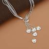 Ожерелье из стерлингового серебра 925 пробы, кулон, змеиная цепочка, сердце для женщин, изысканные студенческие украшения для девушки, аксессуары, свадебный подарок