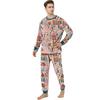 Matching Family Christmas Print Flannel Homewear Set Long-Sleeve Top And Pants